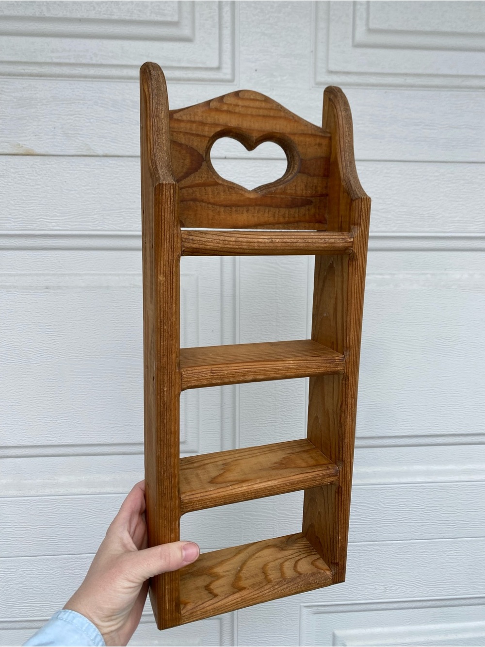 Vintage Handmade Wooden Heart Shelf